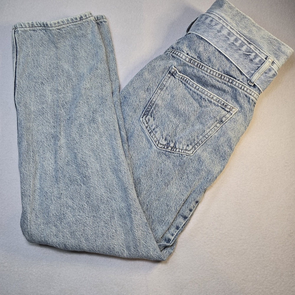 PacSun Mom Jeans Size S‎ Small High Rise Acid Wash Denim Belted Y2K Retro Style